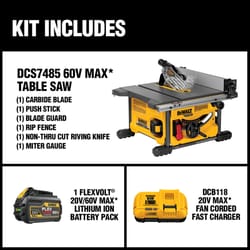 DeWalt 60V MAX Cordless 8-1/4 in. Table Saw Kit (Battery & Charger)