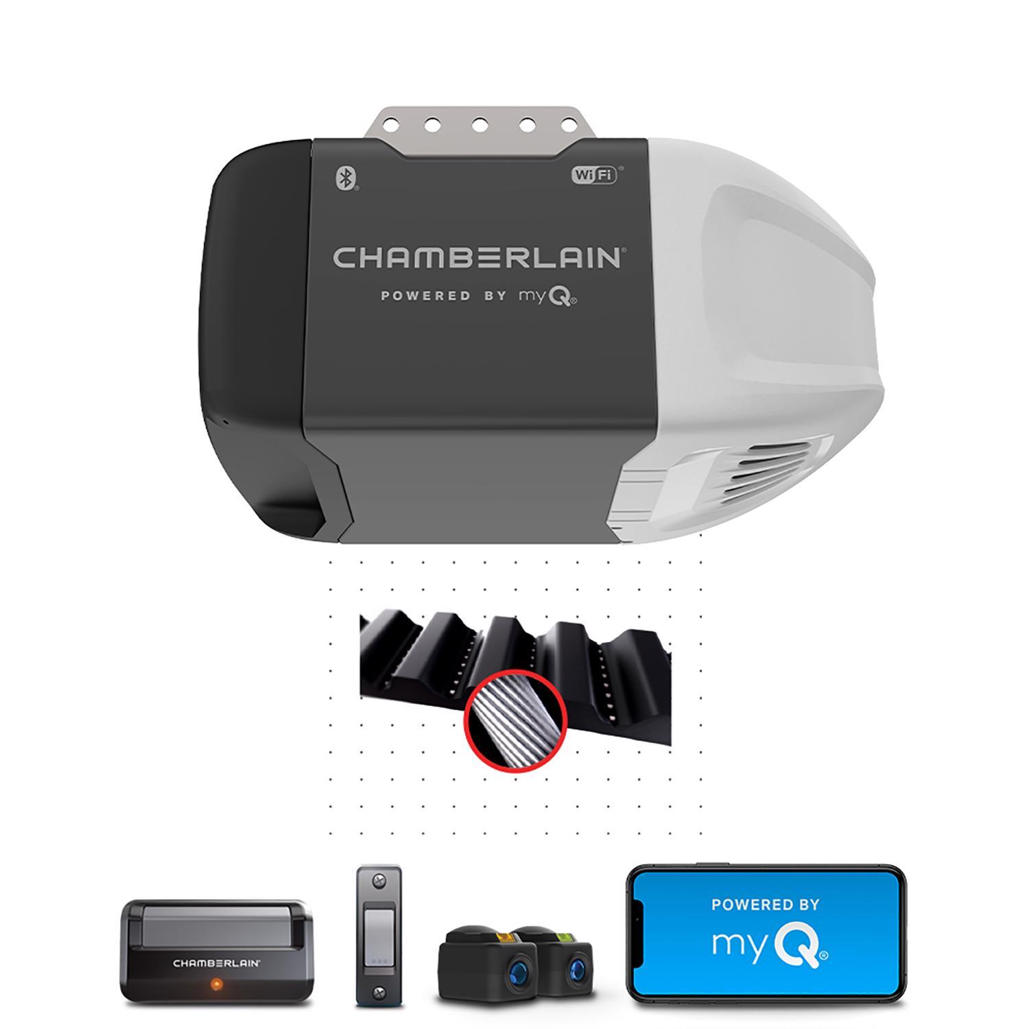 Chamberlain Smart Enabled 0.5 HP Belt Drive WiFi Compatible Smart-Enabled Garage Door Opener Sansujyuku sansujyuku.com