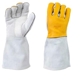 Bear Knuckles 12 in. Insulated Cowhide MIG/Stick Welding Gloves White/Yellow XL 1 pk