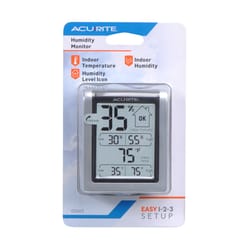 AcuRite Humidity Meter/Thermometer Plastic Gray