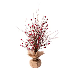 Glitzhome Red Berry Tree Table Decor 16 in.