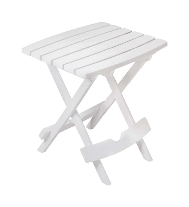 Adams Quikfold Rectangular White Polypropylene Folding Side Table Ace Hardware