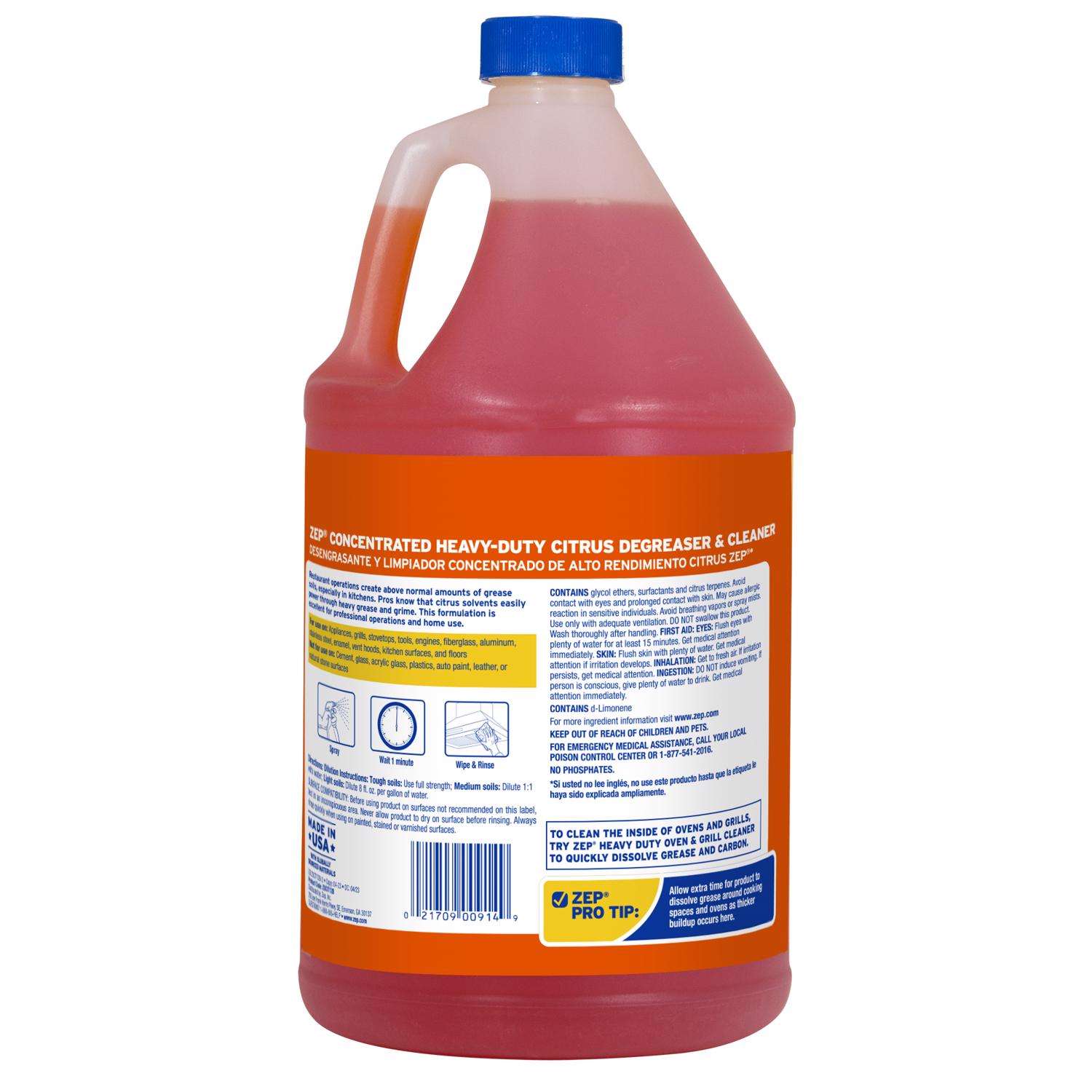 Zep Big Orange-E Organic Cleaner & Degreaser, Gallon Bottle, 4 Bottles/Case