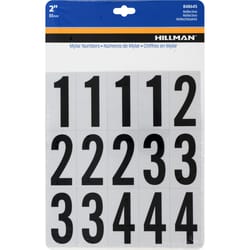 Hillman 2 in. Reflective Black Mylar Self-Adhesive Number Set 0-9 35 pc