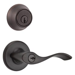 Kwikset Balboa Venetian Bronze Entry Lock and Single Cylinder Deadbolt 1-3/4 in.