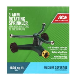 Ace Metal Wheeled Base Rotating Sprinkler 1600 sq ft 1 pk