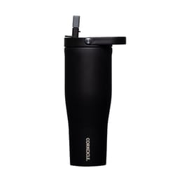 Corkcicle Go Cup XL 30 oz Matte Black BPA Free Insulated Straw Tumbler
