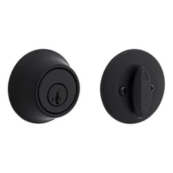 Kwikset Matte Black Single Cylinder Deadbolt 2-3/4 in.