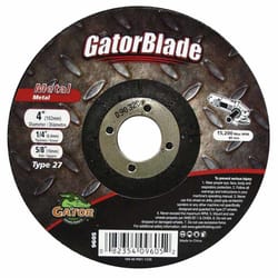 Gator 4 in. D X 1/4 in. thick X 5/8 in. in. Metal Grinding Wheel 1 pc