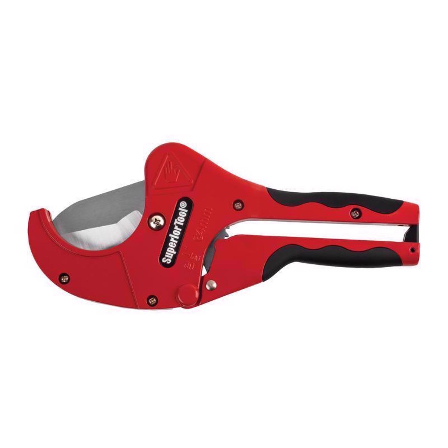 Superior Tool 2 1 2 in. Ratcheting Pipe Cutter 10 in. L Black Red 1 pc Mfr 37116 Ace Hardware