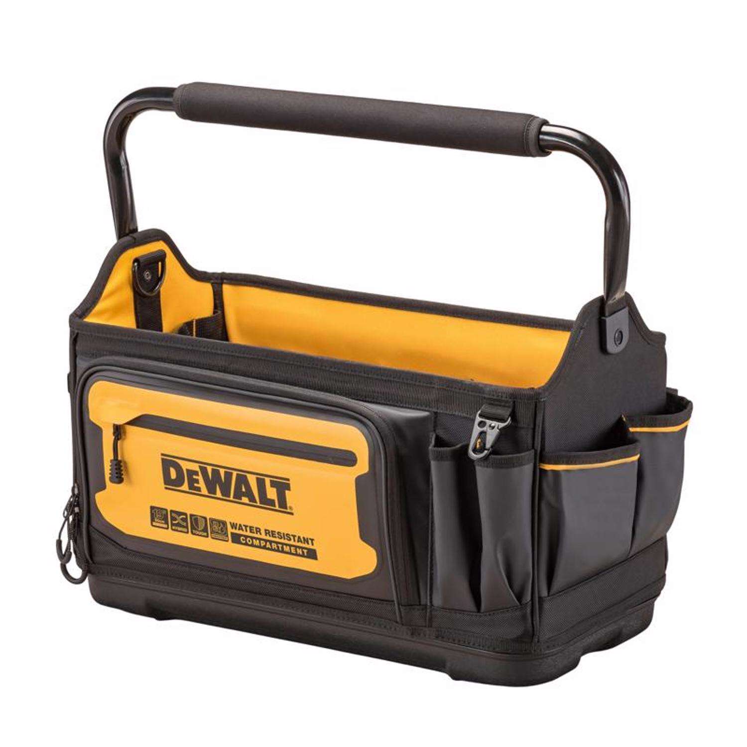 DeWalt Ballistic Nylon Open Top Tool Tote Tool Tote 36 pocket Black