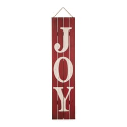 Glitzhome Red/White Joy Christmas Porch Sign 42 in.