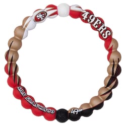 Lokai NFL Unisex 49ers Home Field Round Multicolored Bracelet Silicone Water Resistant Size 6.5