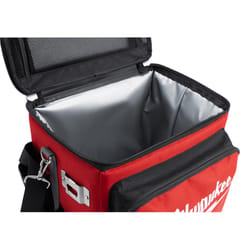 Milwaukee 13.77 in. W Ballistic Cooler Utility Bag 8 pocket Black/Red 1 pc