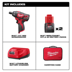 Milwaukee M12 Brushed Cordless Battery Operated Screwdriver Kit