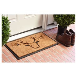 Calloway Mills Deer 1.5 W X 2.5 L Black/Brown Rectangle Coir Door Mat