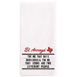 EL Arroyo White Cotton Two Different People Tea Towel 1 pk