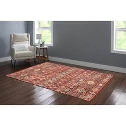 Linon Home Decor Lambert 5 ft. W X 7 ft. L Red Polyester Area Rug