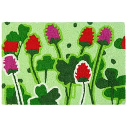 Jellybean 20 in. W X 30 in. L Multi-Color Field of Clover Polyester Accent Rug