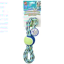 Spot Colorful Ropes Blue/Green Rope with Tennis Ball Dog Toy Medium 1 pk