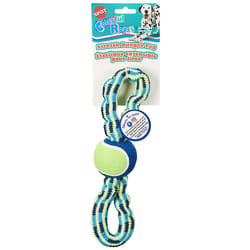 Spot Colorful Ropes Blue/Green Rope with Tennis Ball Dog Toy Medium 1 pk