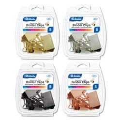 Bazic Products Satin Assorted Size Assorted Color Binder Clips 8 pk