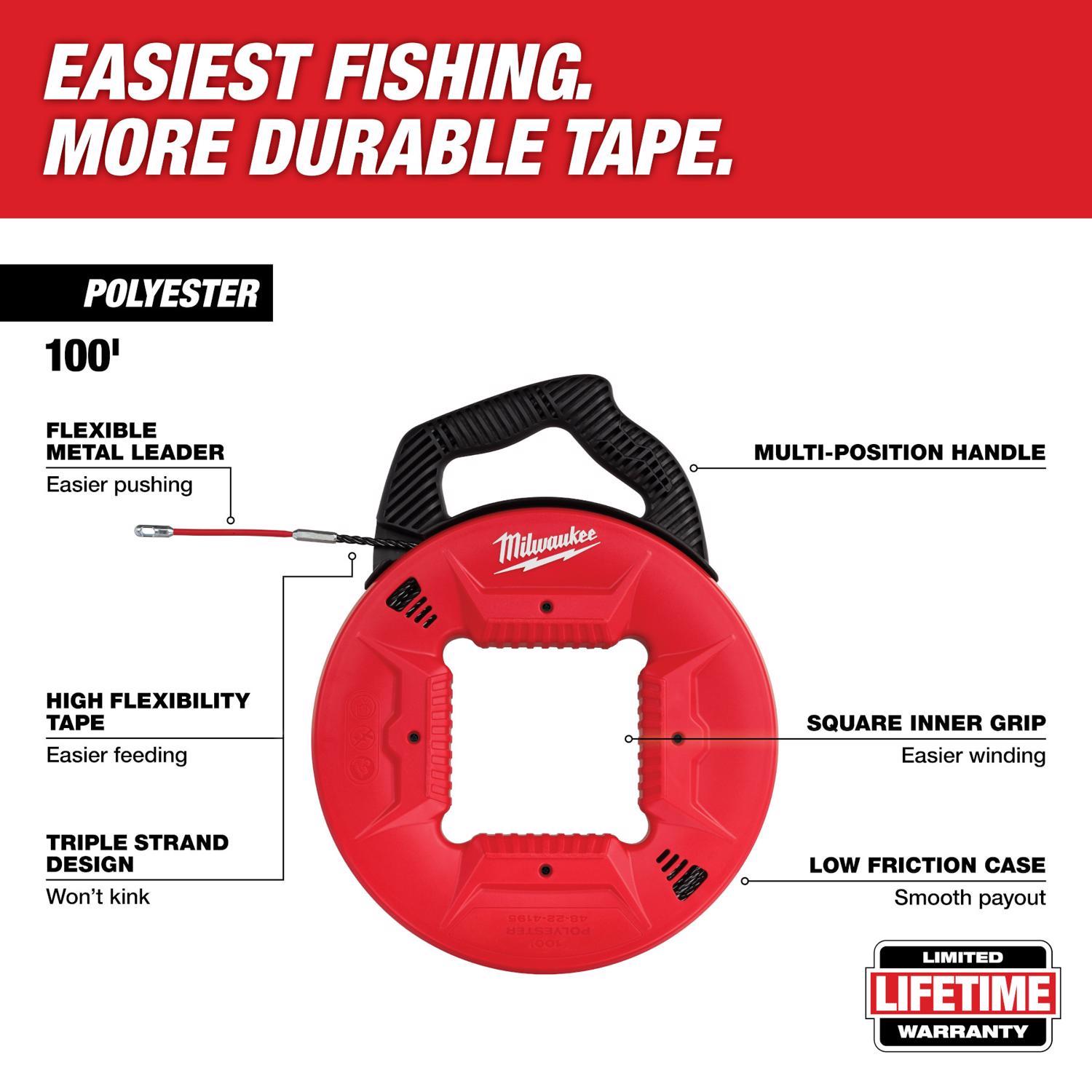 Milwaukee 100 ft. L Poly Fish Tape 1 pk Mfr# 48-22-4195