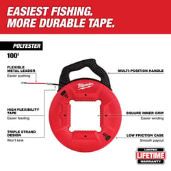 FISH TAPE 125FT WITH FORMED HOOK