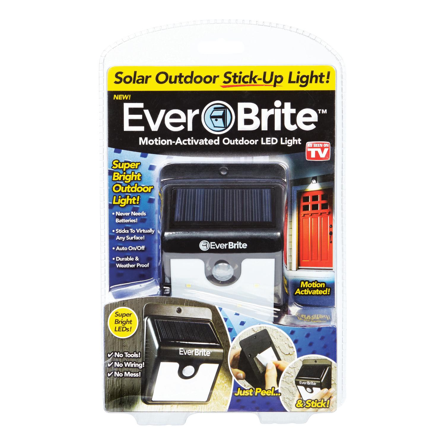 Ever Brite As Seen on TV Motion Sensing Solar Powered LED Black Security Light Mfr BRITE MC12 4 Ace Hardware