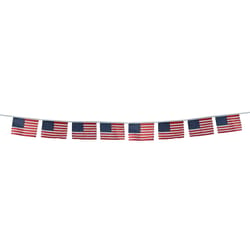 In The Breeze USA Flag String Banner Flag 7 in. H X 82 in. W