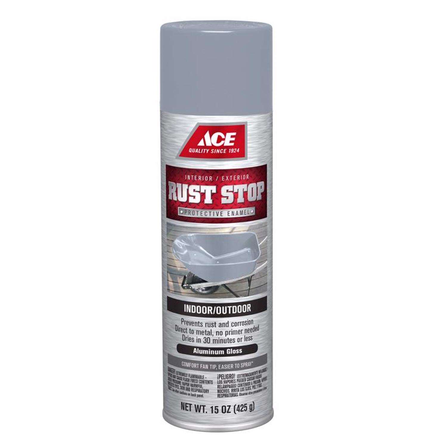 Ace Rust Stop Gloss Aluminum Protective Enamel Spray Paint 15 oz Mfr I00007A07 Ace Hardware