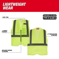 Milwaukee Reflective Class 2 Safety Vest High Visibility Yellow 2X/3X