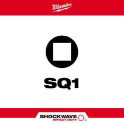 Milwaukee Shockwave Square #1 X 1 in. L Screwdriver Bit Steel 2 pk