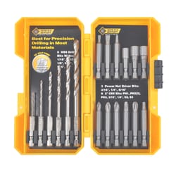 Steel Grip High Speed Steel Drill and Driver Bit Set Hex Shank 18 pc