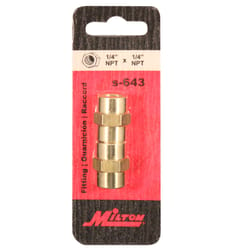 Milton Brass Hex Coupling 1/4 in. FPT X 1/4 in. FPT 2 pc