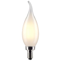 Satco CA10 (Flame Tip) E12 (Candelabra) Filament LED Bulb Warm White 40 Watt Equivalence 1 pk