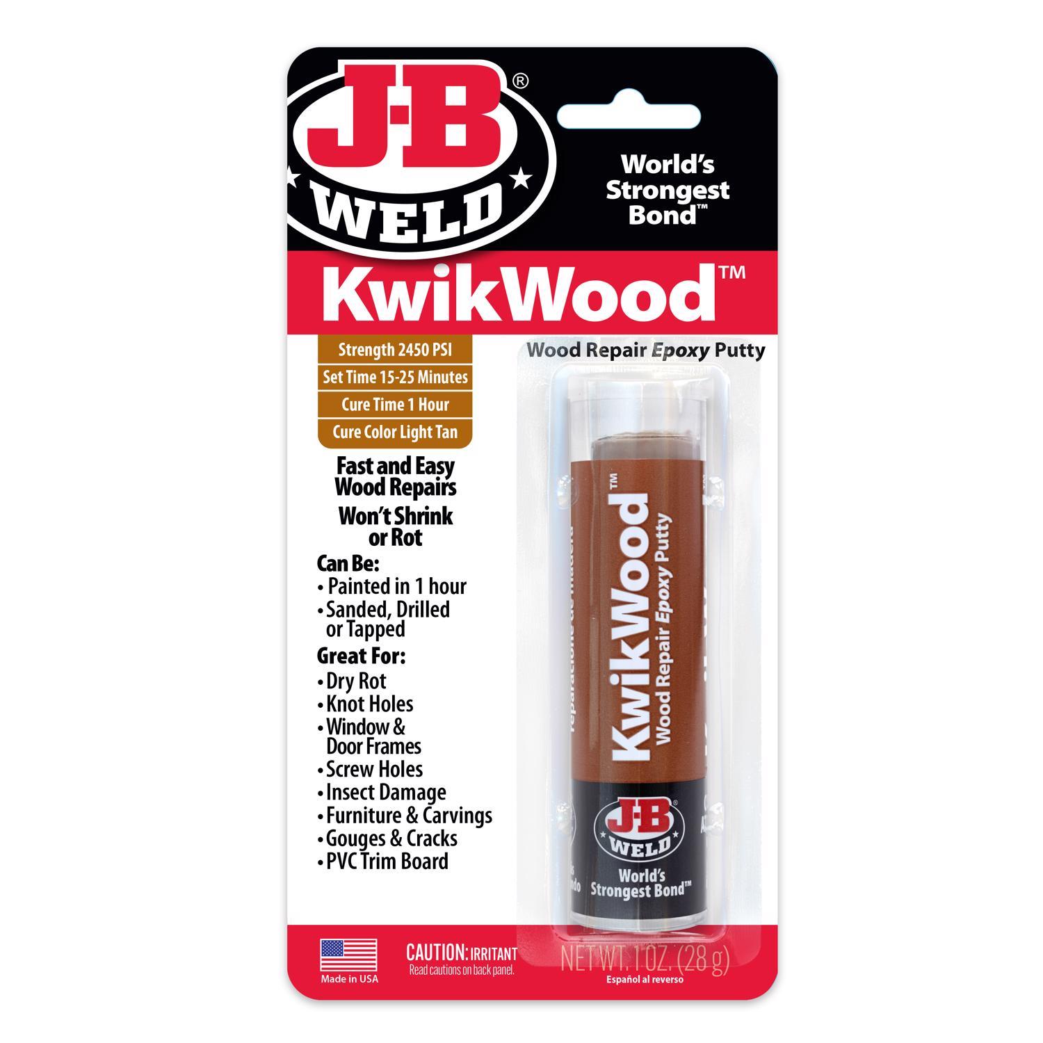 Photos - Car Polish & Exterior Cleaning J-B Weld KwikWood Tan Putty Stick 1 oz 8257