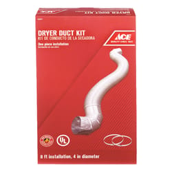 Ace 96 in. L X 4 in. D Silver Aluminum Dryer Vent Kit