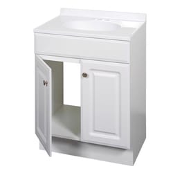 Zenna Home Single White Vanity Combo 24 in. W X 18 in. D X 35 in. H