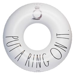 CocoNut Float Rae Dunn White Vinyl Inflatable Put A Ring On It Pool Float Tube