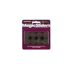 Magic Sliders Nylon Self Adhesive Gripper Pad Black Round 1 in. W X 1 in. L 16 pk