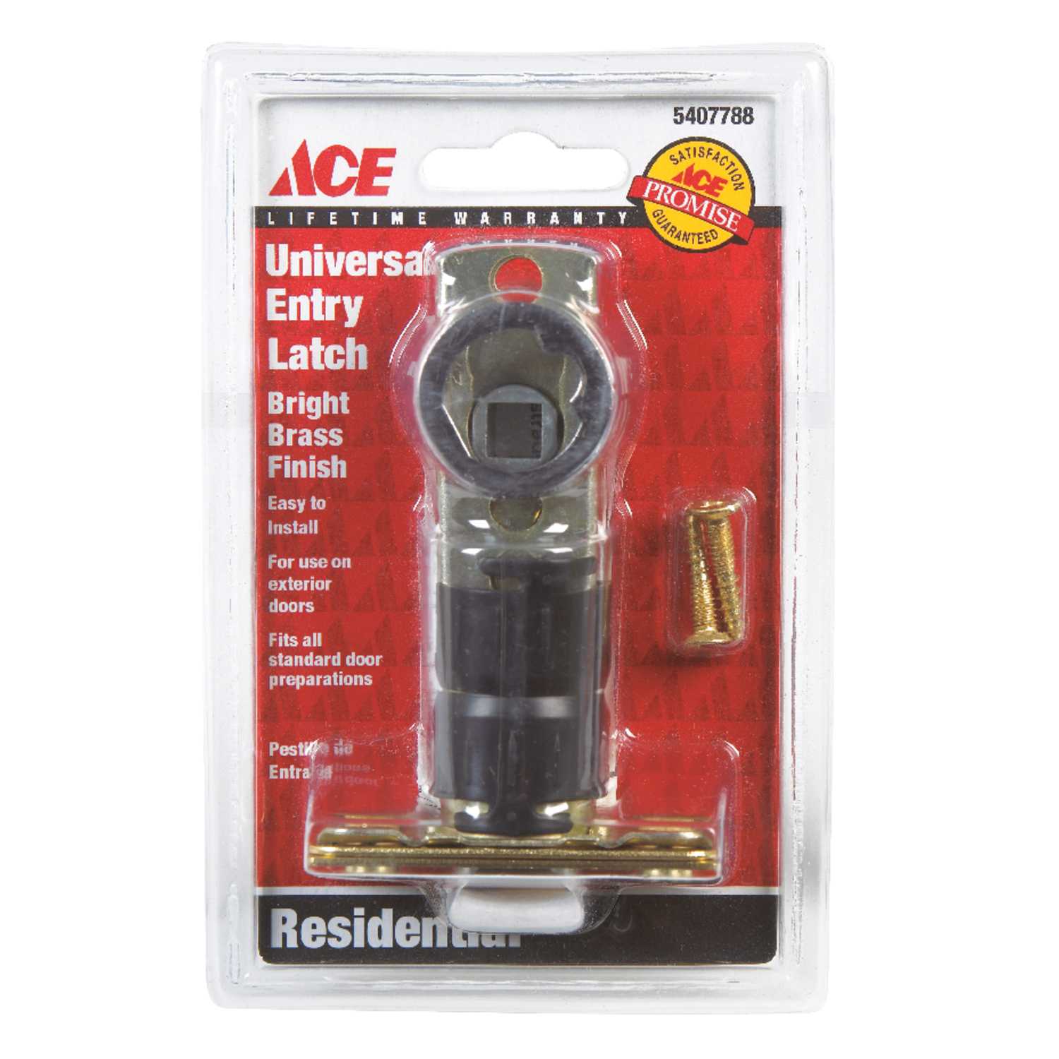 Ace Bright Brass Steel Entry Latch 1 pk Ace Hardware