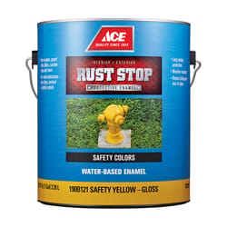 Ace Rust Stop Indoor / Outdoor Gloss Safety Yellow Water-Based Enamel Rust Preventative Paint 1 gal