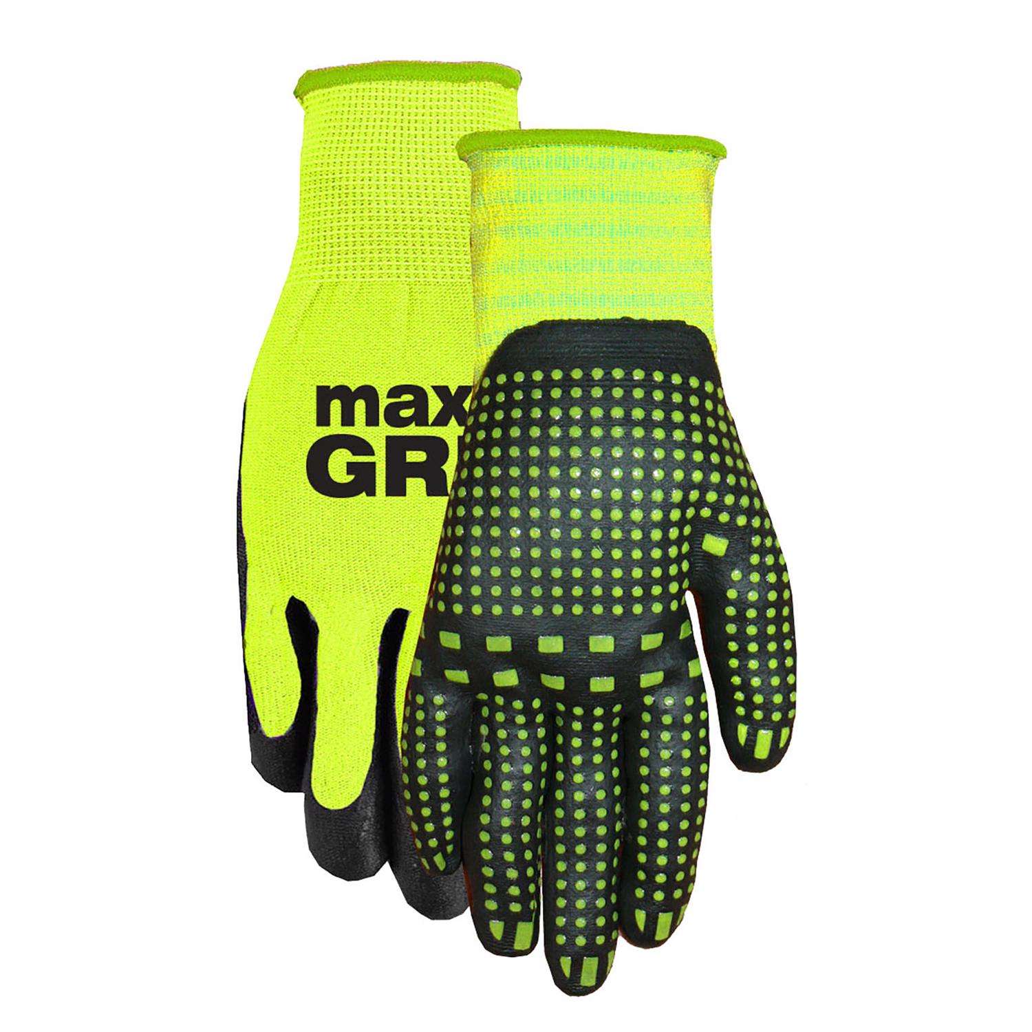 MidWest Quality Gloves Max Grip L/XL Nitrile/Spandex Black/Yellow Gloves Ace Hardware