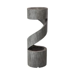 Glitzhome Polyresin/Stone Gray 40 in. H Oversized Curving Shaped Fountain