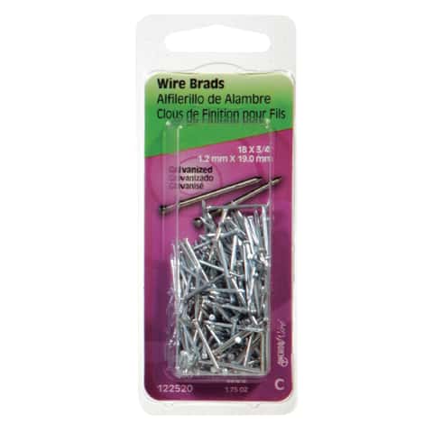Hillman 18 Ga. X 3/4 in. L Galvanized Steel Brad Nails 1 pk 1.75 oz Hillman 18 Ga. X 3/4 in. L Galvanized Steel Brad Nails 1 pk 1.75 oz