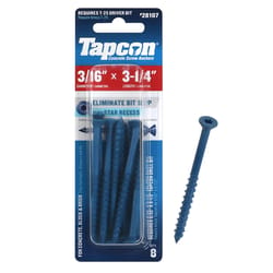 Tapcon 3/16 in. in. X 3-1/4 in. L Star Flat Head High/Low Concrete Screws