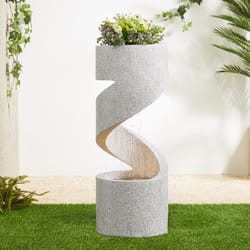 Glitzhome Polyresin White 31.25 in. H Sprial Fountain