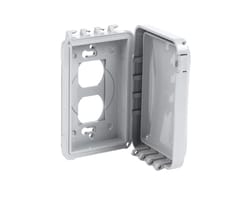 TayMac Rectangle Plastic 1 gang 5.61 in. H X 5-9/16 in. W Receptacle Box Cover