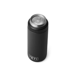 YETI Rambler 12 oz Black BPA Free Colster Slim Can Insulator